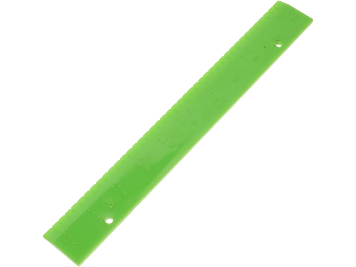 Guia de aprendizagem em Braille em PVC verde, auxílio educacional confiável para pessoas com deficiência visual e cegueira.