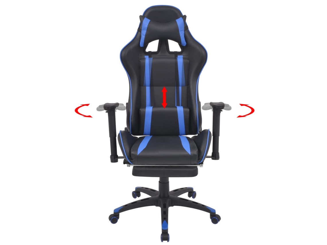 Cadeira de Escritório Reclinável com Apoio Pés Azul MAISON EXCLUSIVE