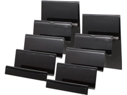 Expositor De Acrílico Reforçado Kichouse, 2 Peças, Preto, 4 Níveis, Texturizado, Para Carteiras, Ideal Para Casa E