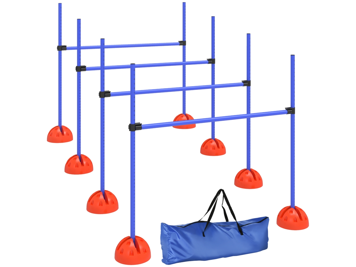 Conjunto De 4 Peças Para Agilidade Canina, 4 Obstáculos E Bolsa Para Treino De Salto, Azul