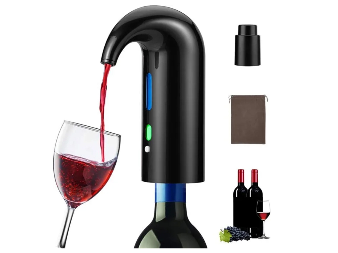 Aerador de Vinho Elétrico, Multifuncional, Automático, com Filtro e Dispensador de Oxidante BRILVIBERA