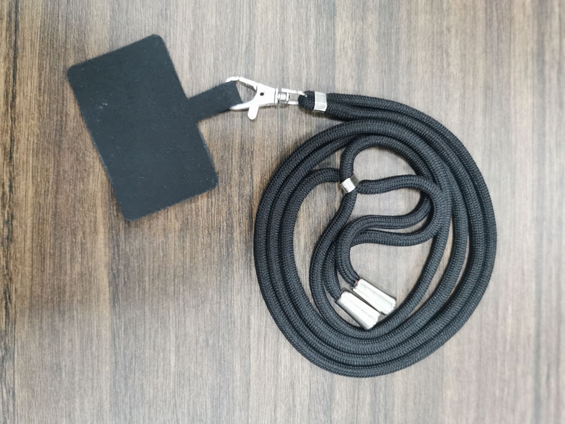 1 Unidade (preta) Alça De Pescoço Ajustável E Removível Para Celular
