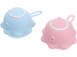 Lurelia Kit De 2 Escovas De Banho Para Bebé De Cuidado Corporal, Com Argola, Massagem Suave E Cor Rosa E Azul
