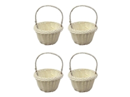 Pacote Com 4 Mini Cestas De Vime, Cestas De Flores Para Casamento, Cestas De 8x5 Cm Para Flores, Cestas Para Floristas, Flores De Vime