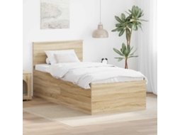 Vidaxl Estrutura Da Cama Com Cabeceira Carvalho Sonoma 75 X 190 Cm