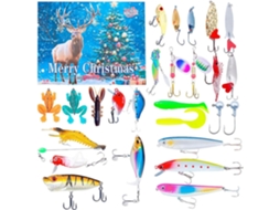 Calendário De Contagem Regressiva Para Pesca 2025| De 24 Dias O Natal Com Iscas Homens| Kit De Festivo