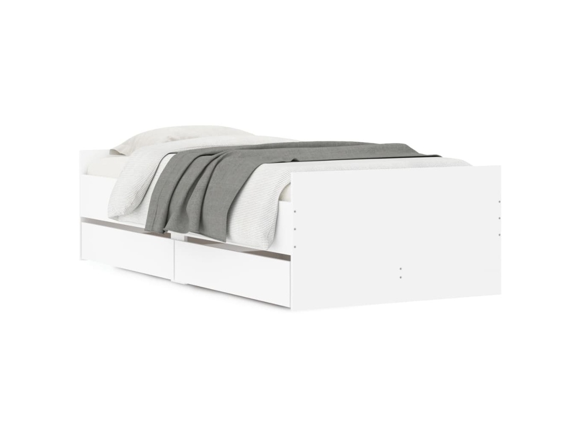 Estrutura de Cama com Gavetas 90x200 Cm Branco MAISON EXCLUSIVE