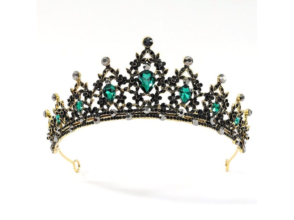 Tiara De Noiva Corona Barroca Negra Com Cristais E Pedras Rhinestones Para Casamentos E Festas