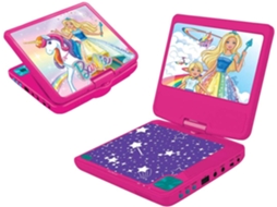 Barbie Leitor De Dvd Portátil, 7 Lcd, 2 Alto-Falantes, Bateria Recarregável, Rosa, Dvdp6Bb LEXIBOOK