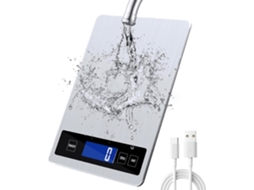 Balança de Cozinha Digital AQUAFORGE de 3kg, visor LCD, aço inox