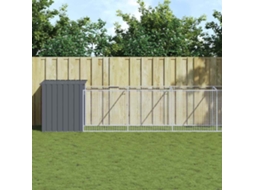 Vidaxl Casota P/ Cães C/ Parque 110x609x110 Cm Aço Galvaniz. Antracite