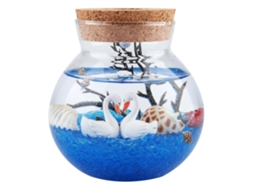 Lâmpada de Mesa Micro Paisagem com Garrafa Desejos Colorida