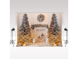 Fondo Navideño Kate Para Fotografía Árbol De Navidad Chimenea Blanca Fondo De Estudio De Foto