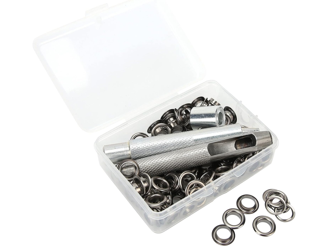 Kit Com 100 Ilhós De Latão E Furador Furos 8 Mm (0,3 Pol.),