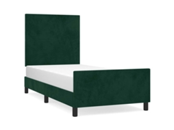 Bed Frame With Headboard, Bed Frames With Headboards Vidaxl Verde Veludo (100 X 200 Cm)