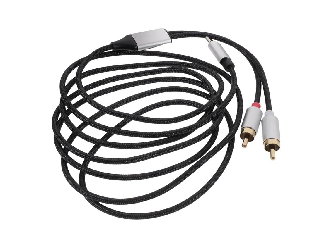 Cabo De Áudio Usb-c Duplo Para Rca 2 M, Adaptador Portátil E Leve Com