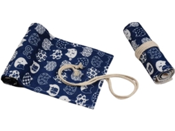 Estojo/porta-pincéis De Lona Grande Capacidade Para Desenho Gato Azul 72 Furos