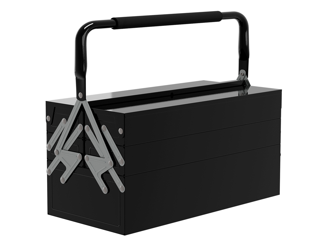 Caixa De Ferramenta Aço Cor Preto 45x20x34,5 Cm Durhand