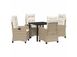 Maison Exclusive - Conjunto De Jantar Para Jardim Com Almofada 5 Pcs Bege Vime Pe