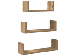 Wall Shelf, Wall Shelves Vidaxl Marrom Madeira Processada (40 X 10 X 10.5 Cm)