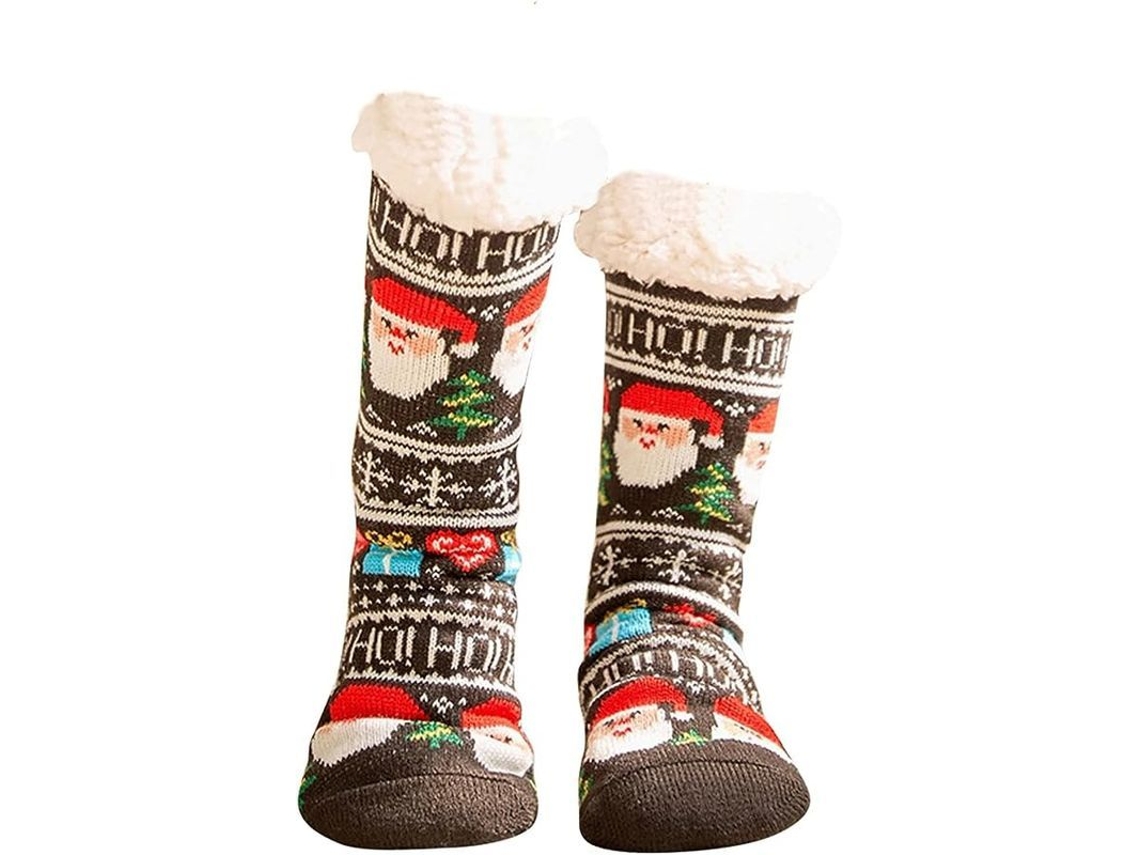meias de Natal para Mulheres Quentes Inverno Fofas com Padrões Bonitos de Natal