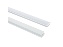 Perfil de Alumínio Embutido com Cobertura Contínua para Fita Dupla de LED até 18 mm Branco 2 M Branco Translúcido