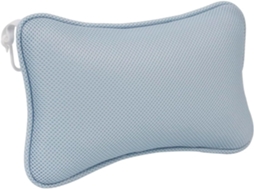 Almofada De Banho Confortável E Ergonômica Com 2 Ventosas Antiderrapantes, Azul.
