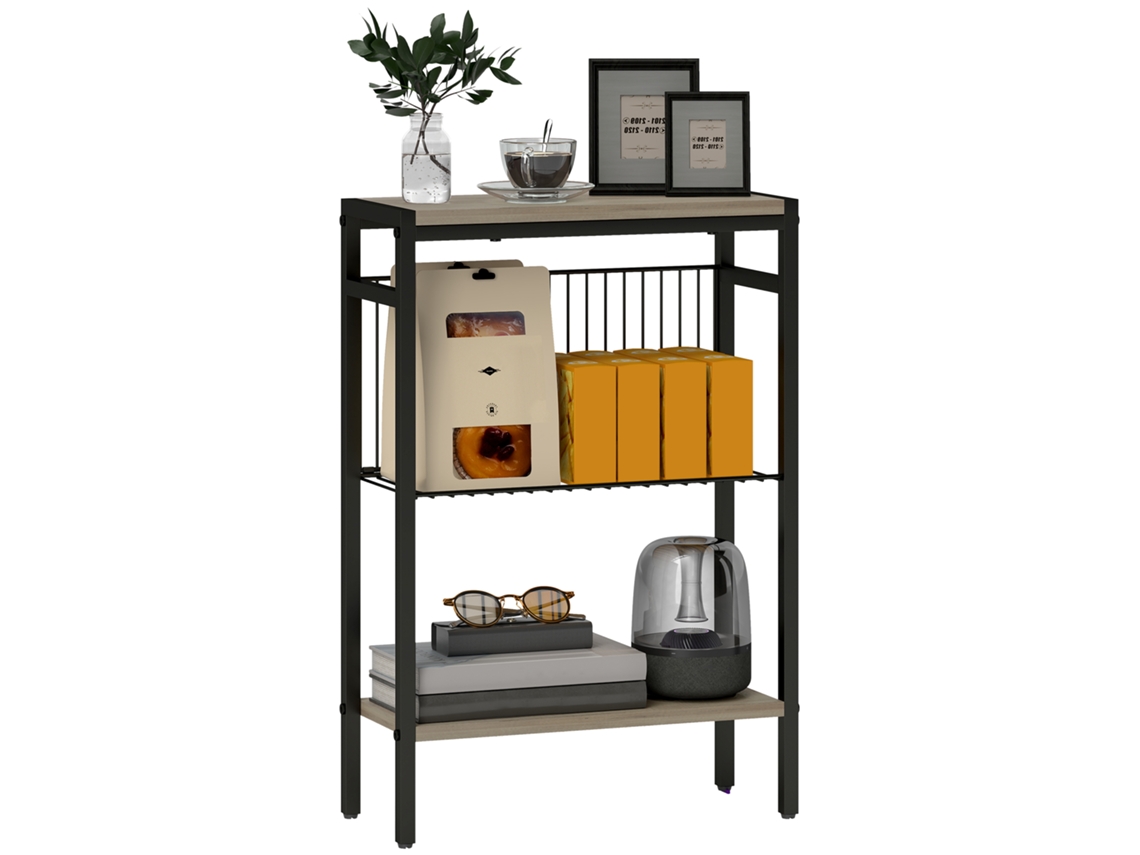 Mesa de centro retangular com 2 gavetas e 1 compartimento em branco e natural CHERIDIA CUOM