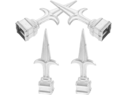 Conjunto De 4 Peças Ponteiras Decorativas Ferro Para Postes Cerca Jardim, Com Pontas Para Portão, Estábulo E Projetos