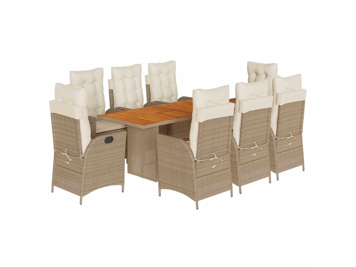 Garden Dining Set, Garden Dining Sets Vidaxl Bege Rattan / Vime (n/a)
