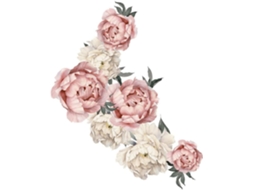 Adesivos Parede Pvc Flores Peônia 2 Folhas Decoração Instantânea Quartos Meninos Escritórios GOKOCO