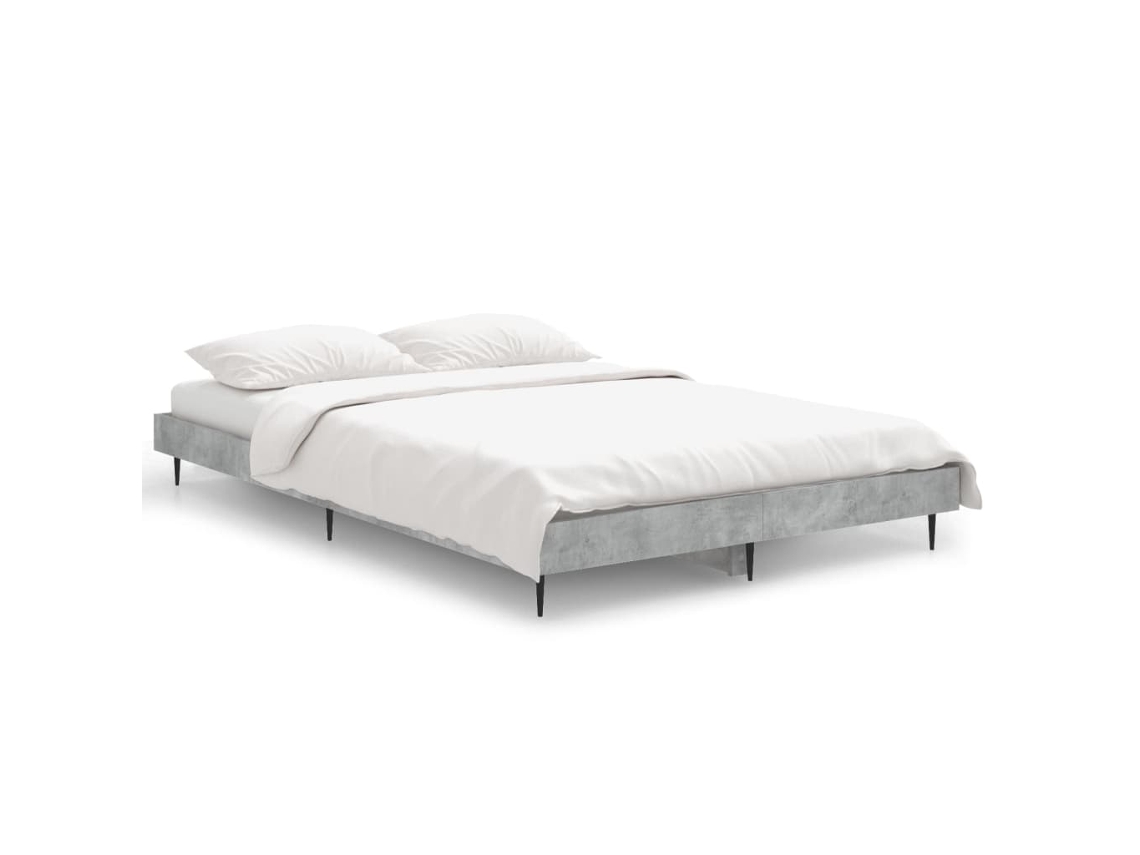 Bed Frame, Bed Frames Vidaxl Cinzeto Madeira Processada (120 X 190 Cm)