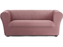 Capa de Sofá 3 Lugares EYSA Chester/Klippan Premium Jaz Tecido Multielástico (230 x 110 x 100 cm - Poliéster e Algodão - Rosa)