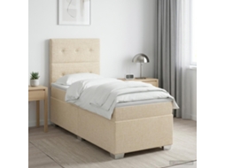 Vidaxl Cama Box Spring Com Colchão Creme 80 X 200 Cm Tecido