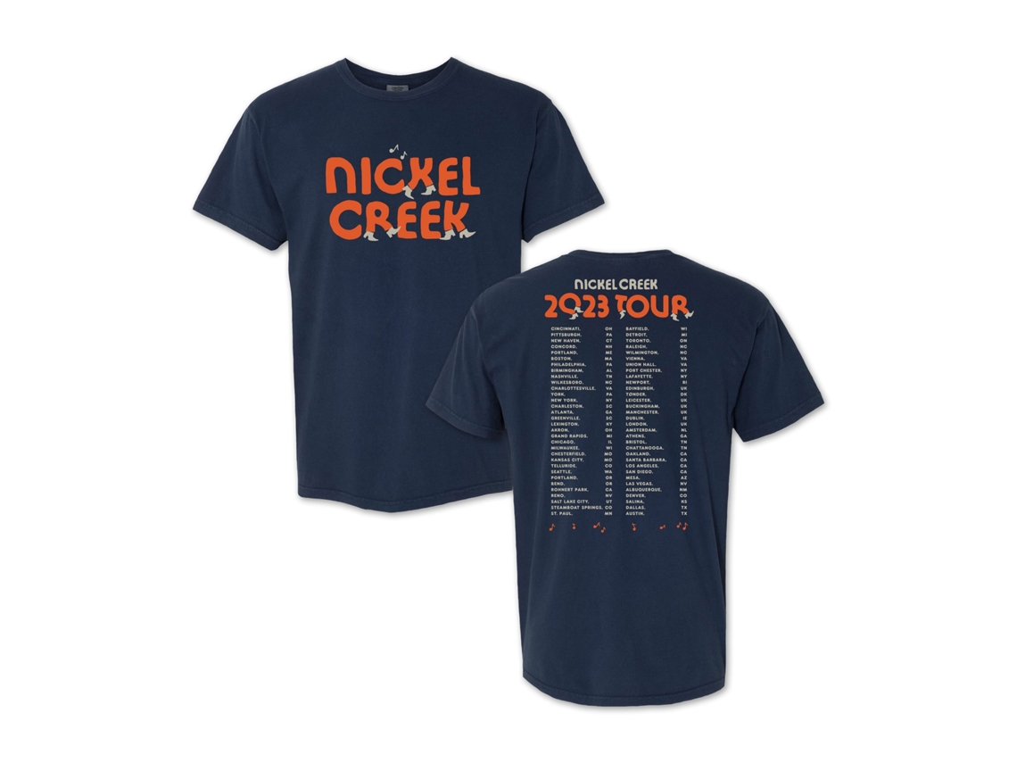 Camiseta da turnê Dancing Feet do Nickel Creek ROCKINSTONE Unissex Adulto Mais Vendida Tamanho: XXXG