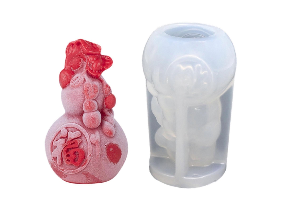 Molde De Fondant Em Formato De Cabaça Com A Inscrição "ano Novo Chinês" - Molde Criativo Para Bolo Mousse, Ideal Para Doces E Decorações Do Festival D