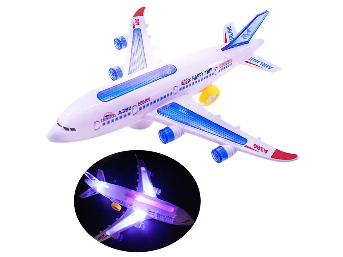 Mali avião de Brinquedo Elétrico Infantil com Luzes e Sons para Meninos e Meninas