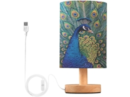 Abajur De Cabeceira Com Penas, Portas De Carregamento Usb C, Luminária De Mesa Cabeceira, Luminária De Leitura Led, Base