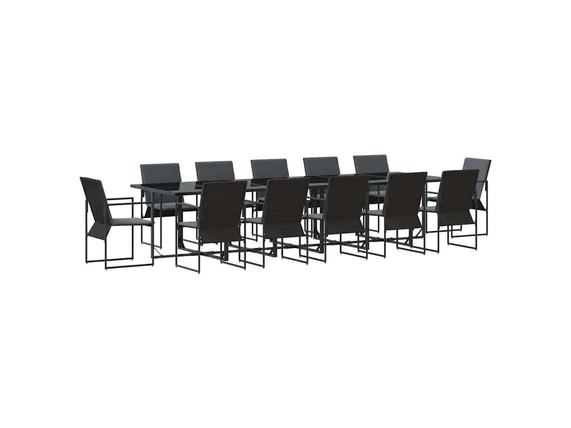 Conjunto 13 Conjunto De Móveis Para Exterior Vidaxl Preto Aço (330 X 107 X 72 Cm)