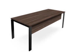 Mesa-Mesa com Saia. Estrutura metálica aberta preta. 140x60cm. Noz. OFILIKE