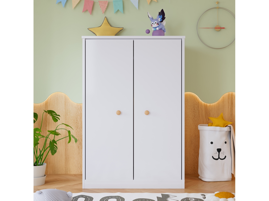 Armário Infantil Com Varão Em Md Branco Estilo