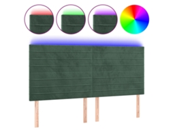 Cabeceira de Cama com Led Veludo Verde Escuro MAISON EXCLUSIVE (200x5x118 cm)