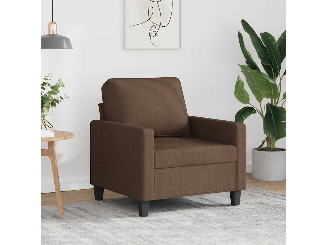 Vidaxl Poltrona 60 Cm Tecido Castanho