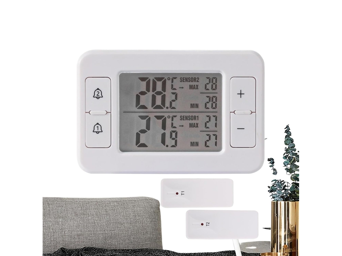 Monitor De Temperatura Sem Fio Para Freezer Termômetro Digital Geladeira Com Alarme Sonoro, Sensor De Temperatura Para