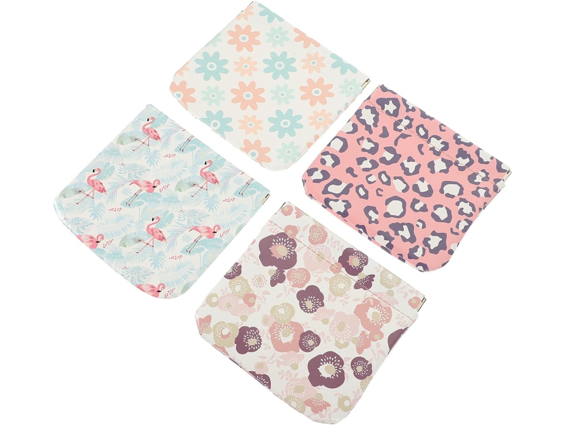 Conjunto De 4 Nécessaires De Maquiagem Em Couro Pu, Pequenas, Portáteis E Práticas.