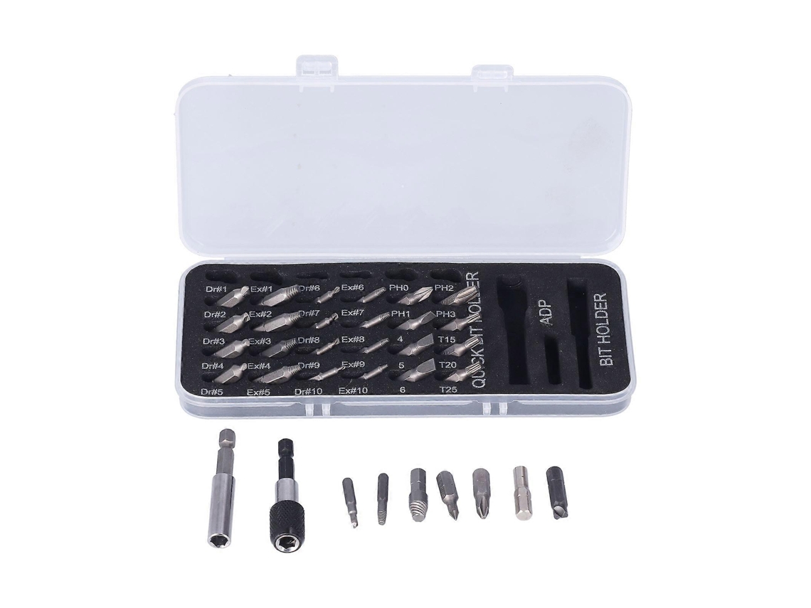 33pcs Damaged Screw Extractor Stripped Broken Bolt Remover Hss Hardware Tool Set