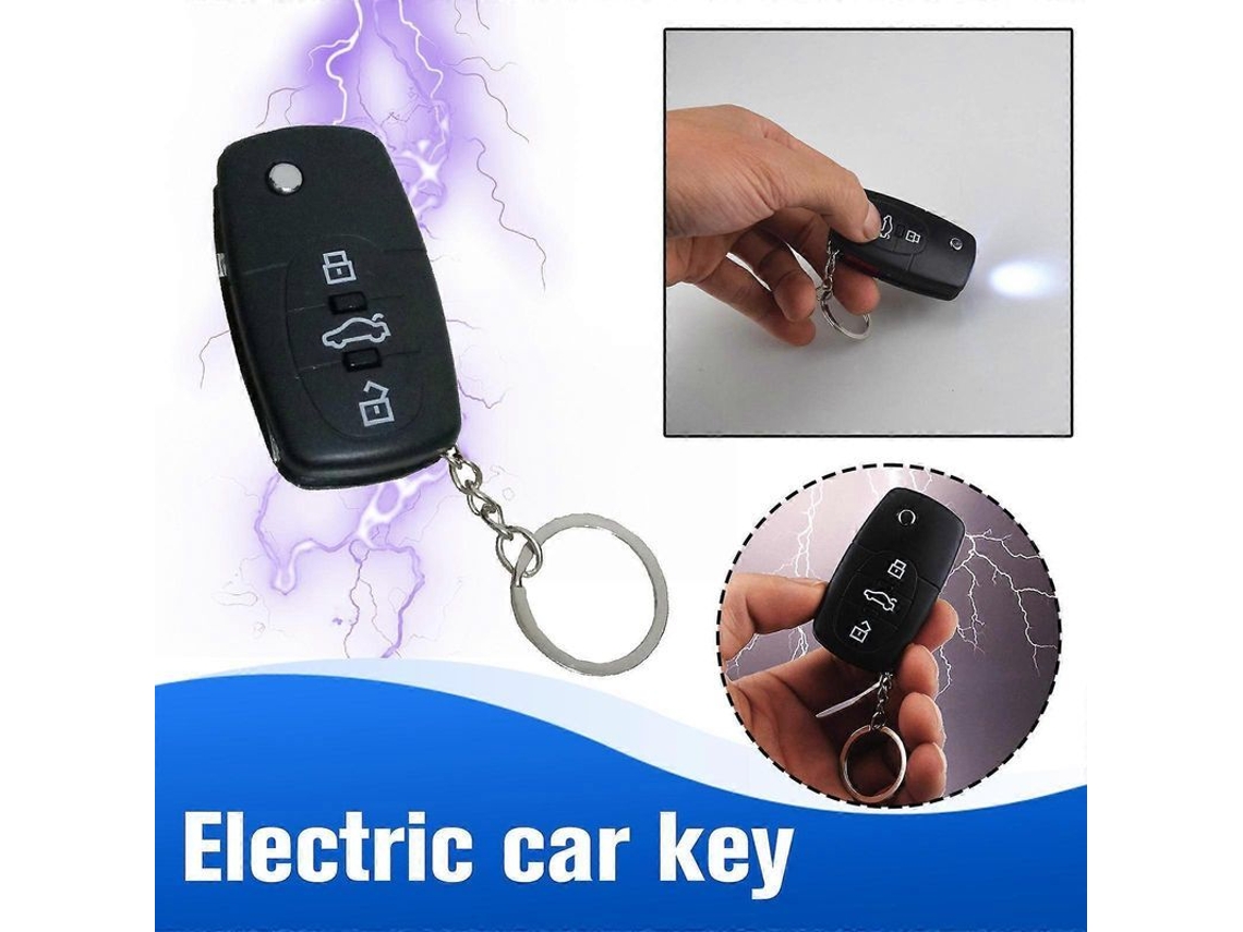 Chaveiro de Brinquedo com Choque Elétrico Preto para Pegadinhas, Brincadeiras Práticas e Divertidas para Crianças. CHARM