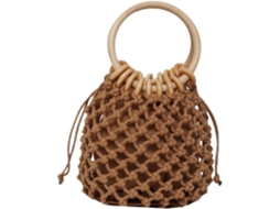 Bolsa Redonda De Tecido Trançado Para Mulheres, Prática Para Praia E Viagens, Ideal Para Guardar Celular E Outros Objetos.
