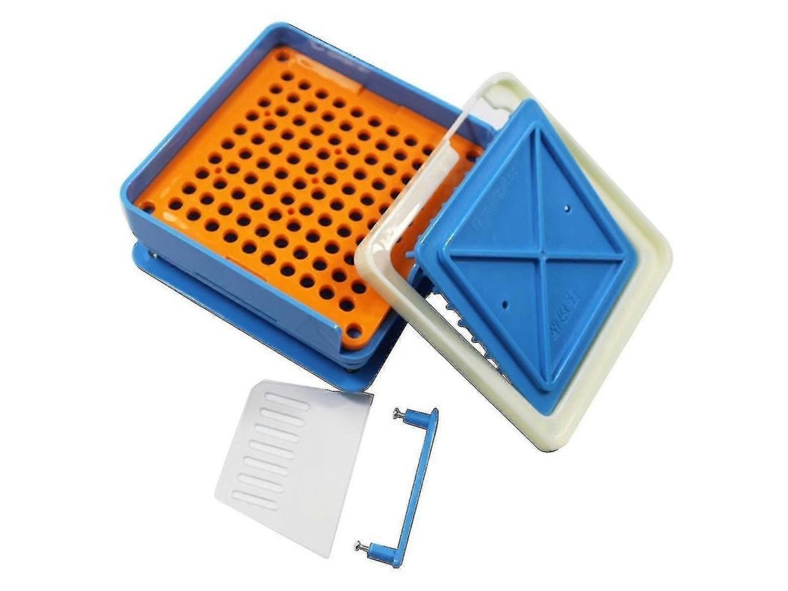 Máquina de Encher Cápsulas 100 Buracos com Prato Ajustável Diy 00 Azul Plástico