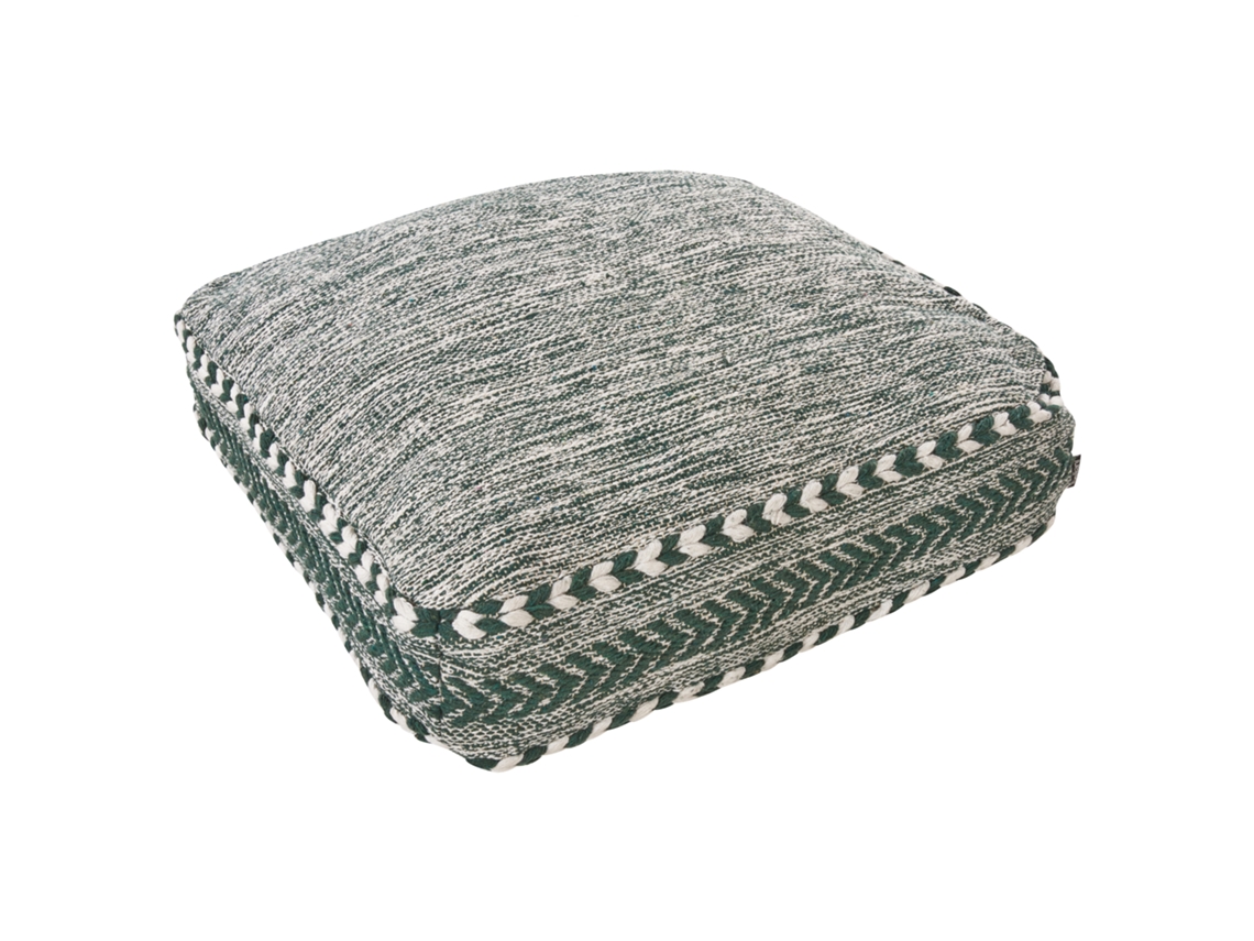 Pufe BELIANI Birch de Algodão Verde Escuro 60x60x12